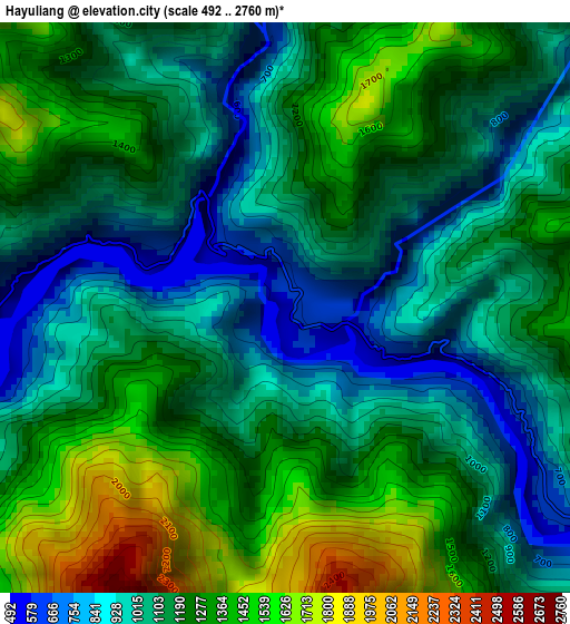 Hayuliang elevation map