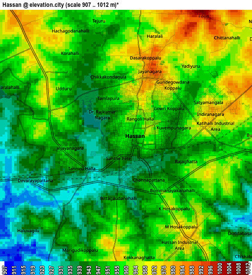 Hassan elevation map