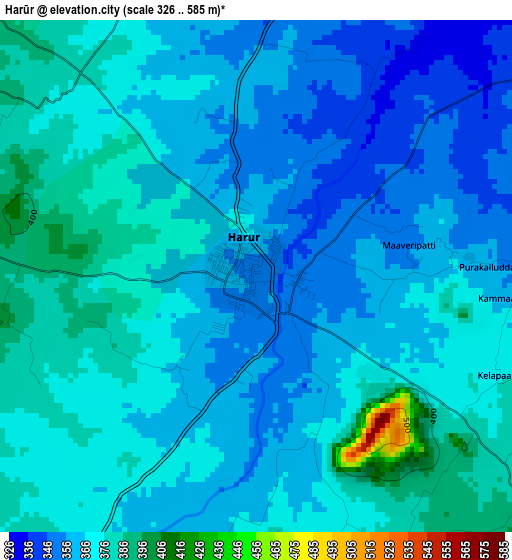 Harūr elevation map