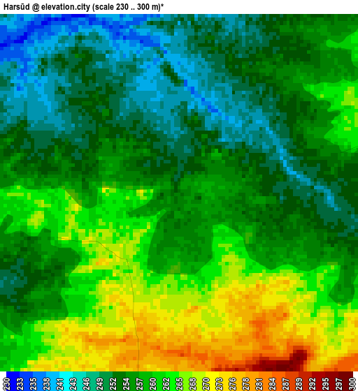 Harsūd elevation map