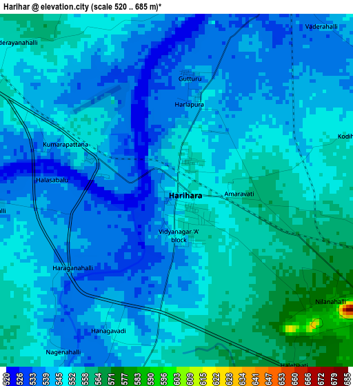 Harihar elevation map