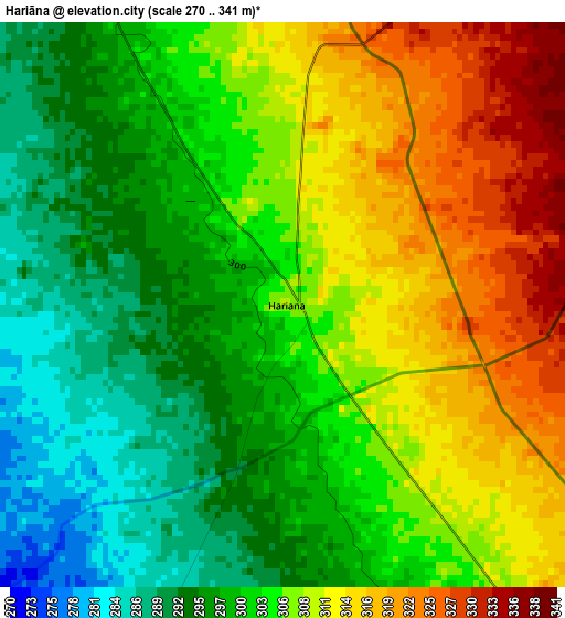 Hariāna elevation map