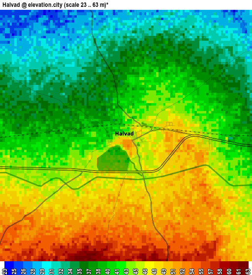 Halvad elevation map