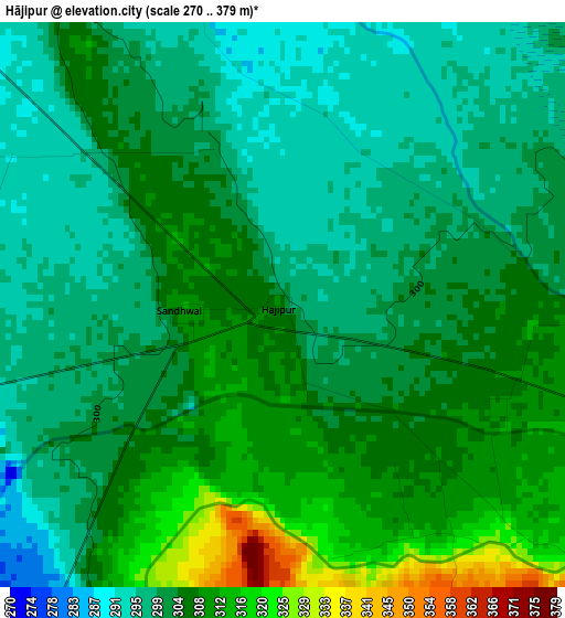 Hājipur elevation map