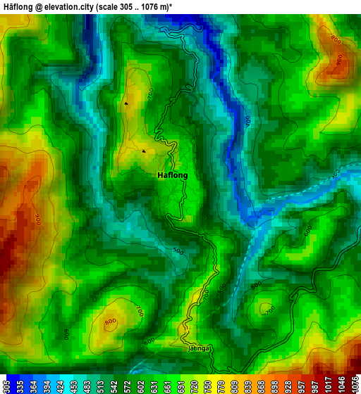 Hāflong elevation map