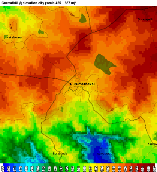 Gurmatkāl elevation map