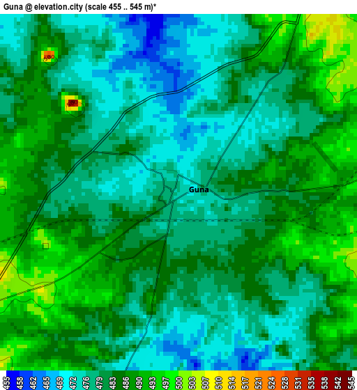 Guna elevation map