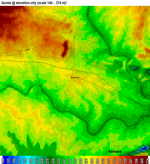 Gumia elevation map