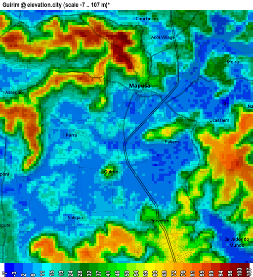 Guirim elevation map