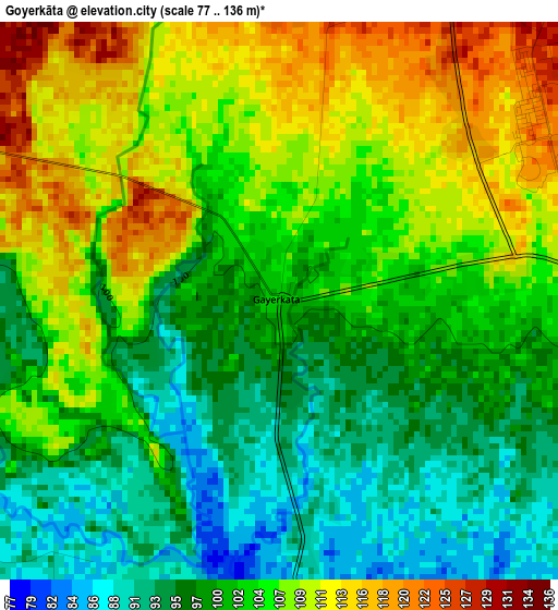 Goyerkāta elevation map