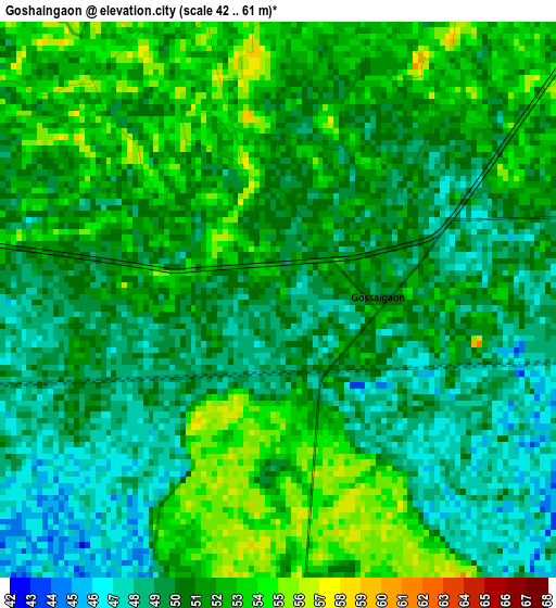 Goshaingaon elevation map