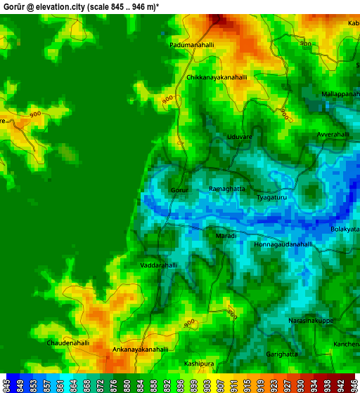 Gorūr elevation map