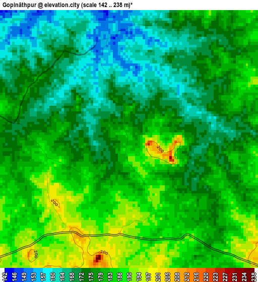 Gopināthpur elevation map