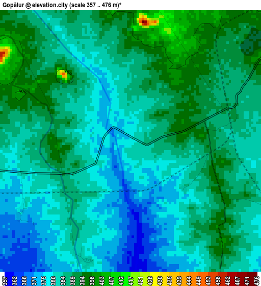 Gopālur elevation map