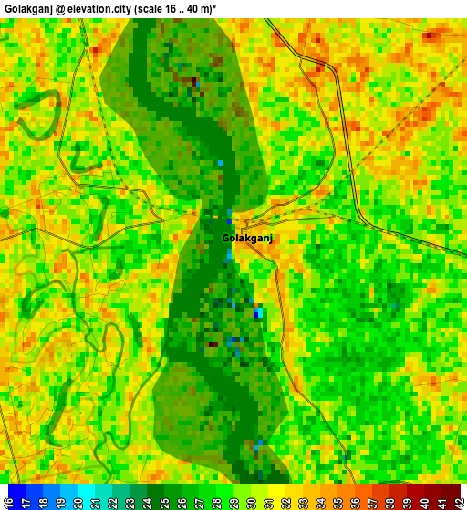 Golakganj elevation map