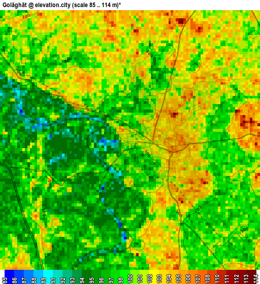 Golāghāt elevation map