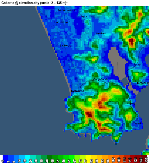 Gokarna elevation map