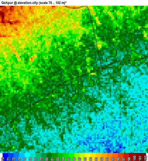 Gohpur elevation map