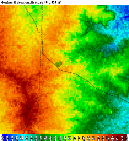 Gogāpur elevation map