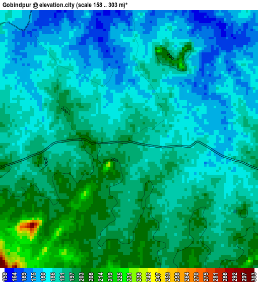 Gobindpur elevation map