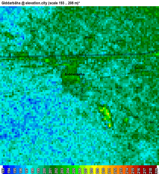 Giddarbāha elevation map