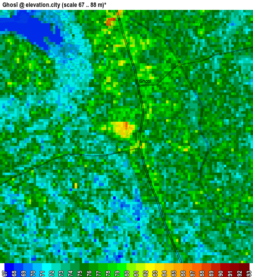 Ghosī elevation map