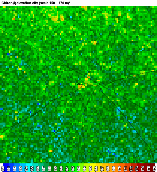 Ghiror elevation map