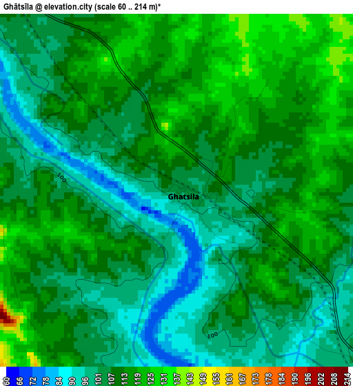 Ghātsīla elevation map