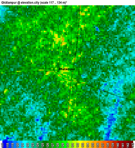 Ghātampur elevation map