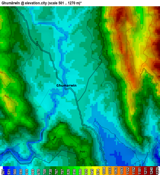 Ghumārwīn elevation map