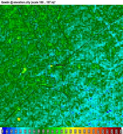 Gawān elevation map