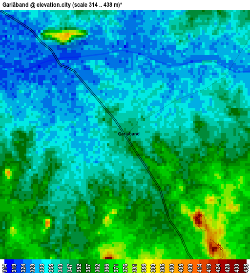 Gariāband elevation map