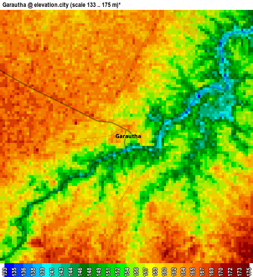 Garautha elevation map