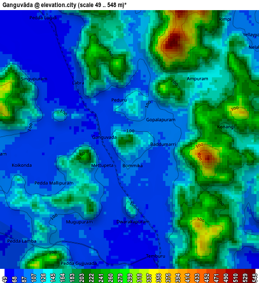 Ganguvāda elevation map