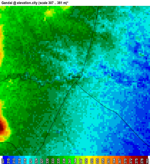 Gandai elevation map