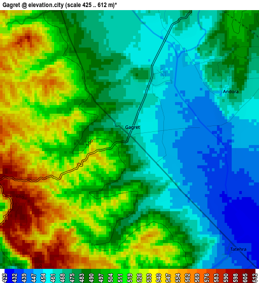 Gagret elevation map