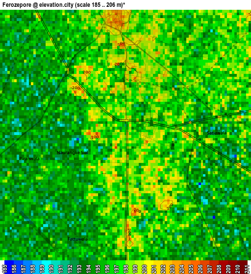 Ferozepore elevation map