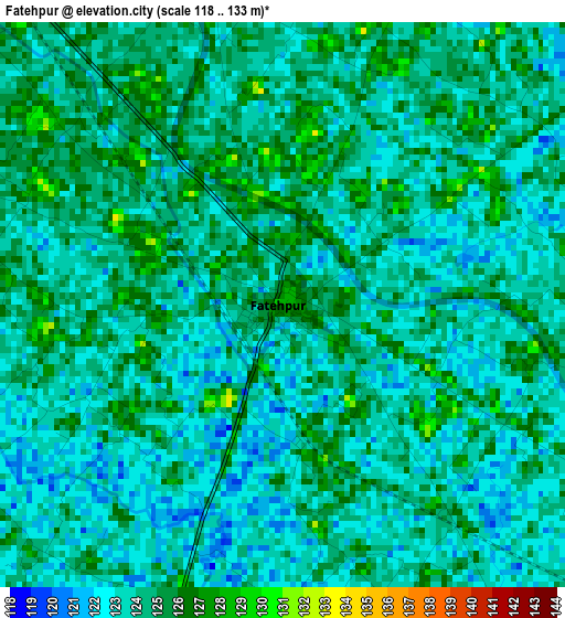 Fatehpur elevation map