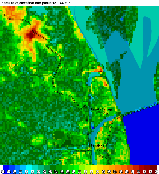 Farakka elevation map