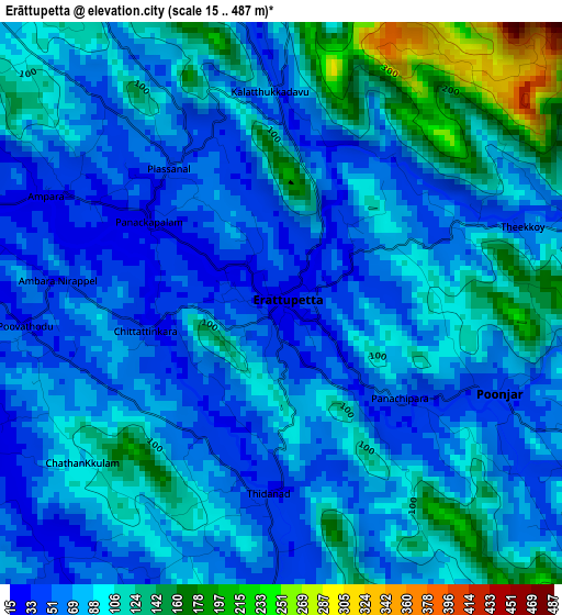 Erāttupetta elevation map