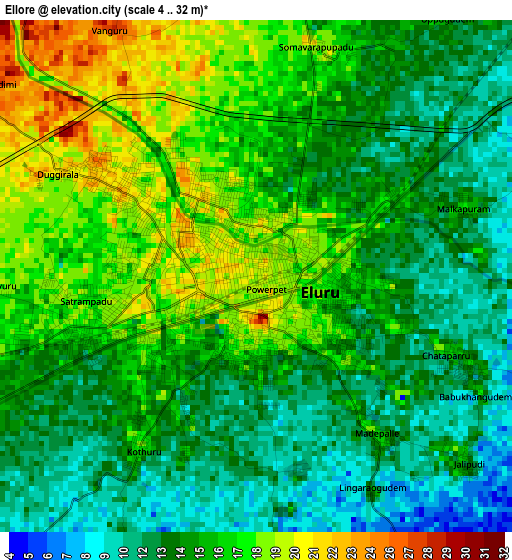 Ellore elevation map