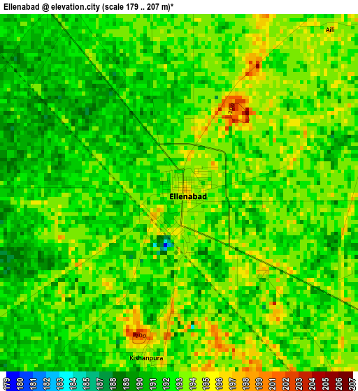 Ellenabad elevation map