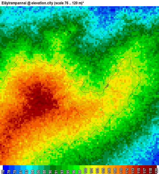 Elāyirampannai elevation map