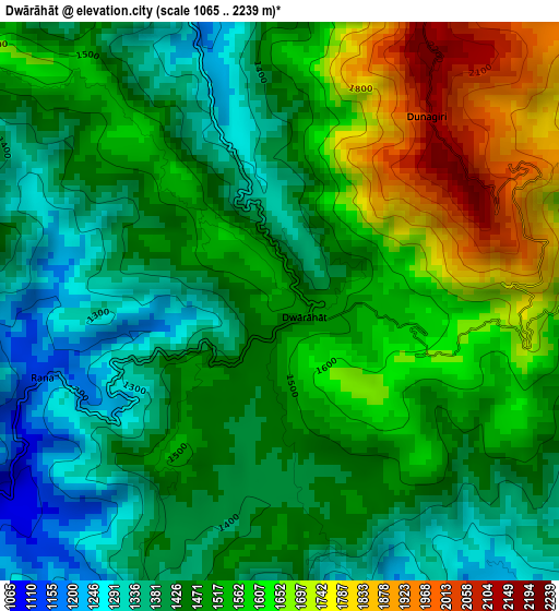 Dwārāhāt elevation map