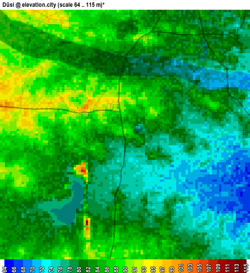 Dūsi elevation map