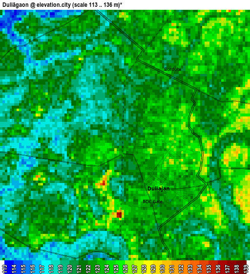 Duliāgaon elevation map