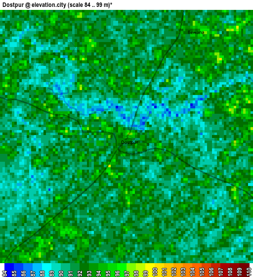 Dostpur elevation map