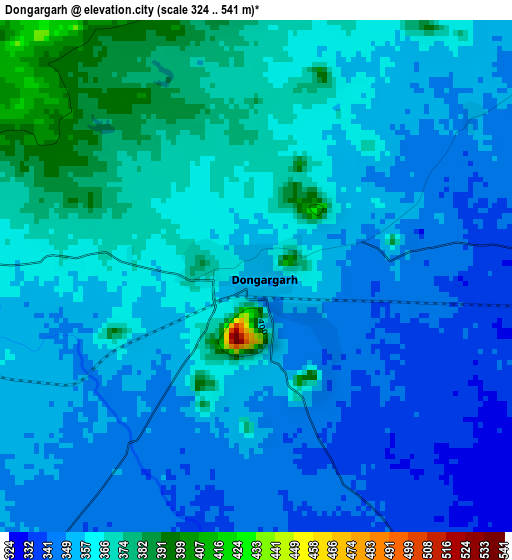 Dongargarh elevation map