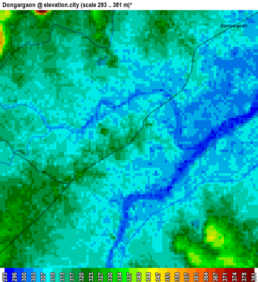 Dongargaon elevation map