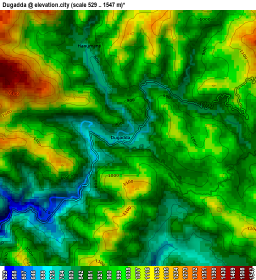 Dugadda elevation map